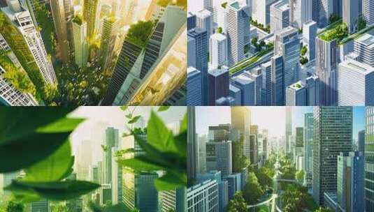 绿色都市植被建筑 未来城市城市景观垂直绿高清在线视频素材下载