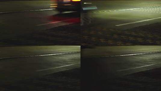 夜晚街道行驶车辆光影画面高清在线视频素材下载