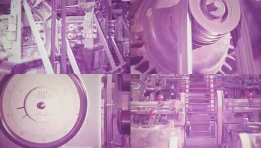 80年代 纺织厂 女工 纺织皮带高清在线视频素材下载