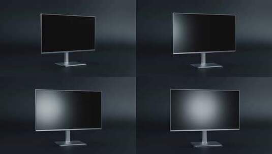 银色电脑显示器展示素材高清在线视频素材下载