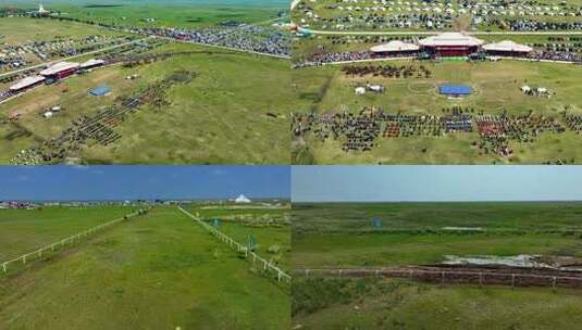 草原牧民运动会那达慕开幕式高清在线视频素材下载