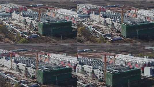 建筑工地建设施工全景高清在线视频素材下载