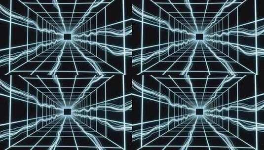 科技线条穿梭网格4K高清在线视频素材下载