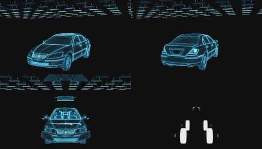 360度科技风全息旋转汽车带背景高清AE视频素材下载