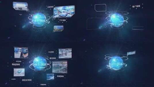 未来科技数据图文连线展示ae模板高清AE视频素材下载