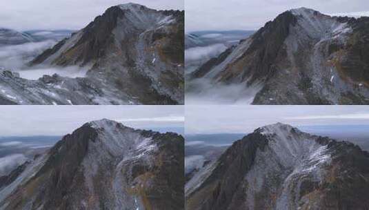 航拍云雾缭绕的高山全景高清在线视频素材下载