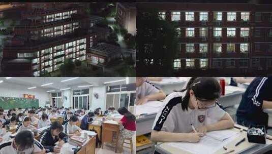 夜晚教学楼室内学习场景高中高考素材高清在线视频素材下载