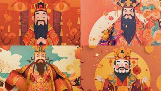 财神动画 卡通动漫形象 二次元 招财进宝高清在线视频素材下载