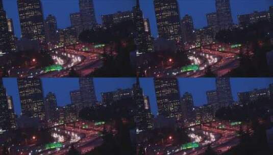 市中心交通夜景 高清在线视频素材下载