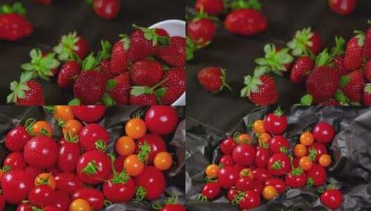 红色水果视频草莓番茄圣女果高清在线视频素材下载