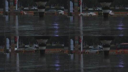 雨中的城市道路高清在线视频素材下载