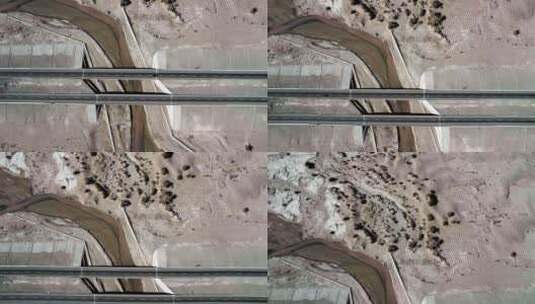 腾格里沙漠风景航拍高清在线视频素材下载