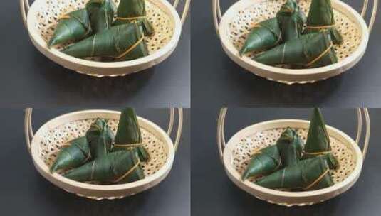 白底端午节日中的粽子米粽高清在线视频素材下载
