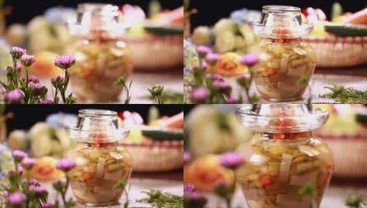 【镜头合集】跳水泡菜透明泡菜坛子腌制高清在线视频素材下载