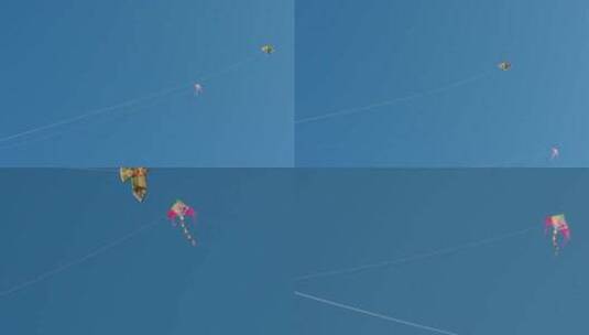 天空中放飞的风筝高清在线视频素材下载