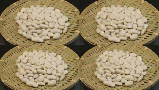 白色的芸豆豆子高清在线视频素材下载