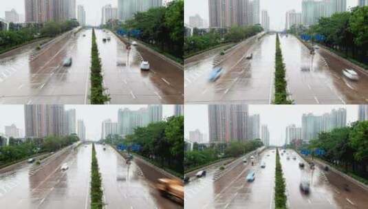 深圳湿润高速公路交通畅通无阻高清在线视频素材下载