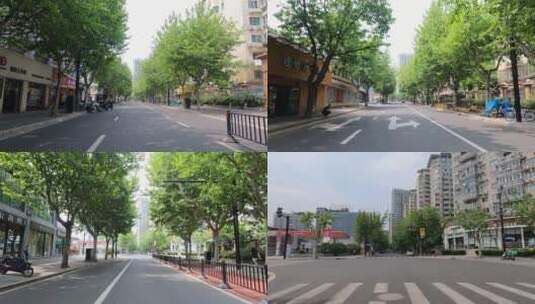 上海封城中的阳光街道路况高清在线视频素材下载