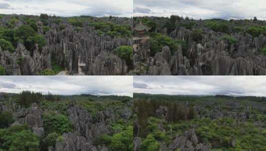 云南松茸航拍空镜石林全貌709高清在线视频素材下载