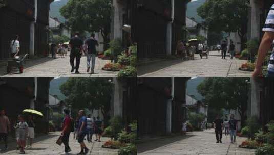 两个人行走在惠山古镇高清在线视频素材下载