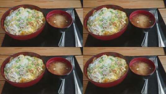 著名的东武里料理配味增汤高清在线视频素材下载