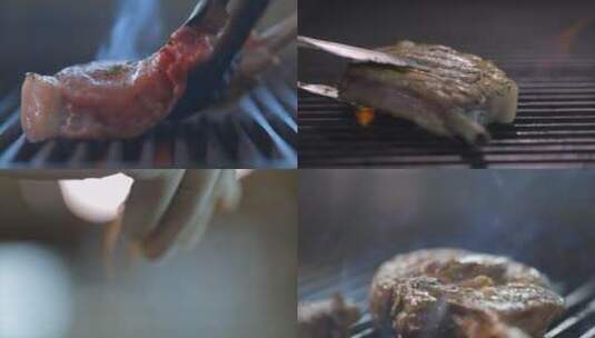 烤牛排过程 西餐牛排烹饪制作牛扒高清在线视频素材下载