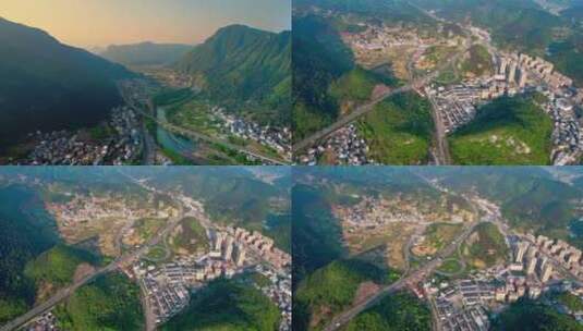 4k航拍贵州大山里的交通高清在线视频素材下载