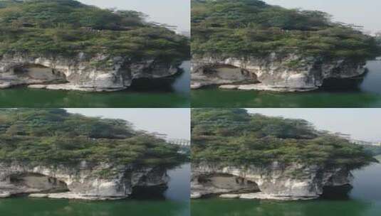 旅游景区桂林象鼻山竖屏航拍高清在线视频素材下载