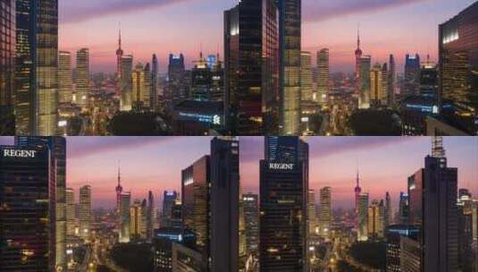 上海陆家嘴夜景-悟2 CINEMA DNG拍摄高清在线视频素材下载
