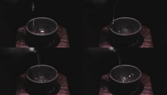 茶杯倒水低角度高清在线视频素材下载