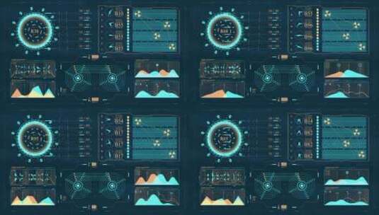 科技科幻HUD屏幕交互界面大数据互联网UI界面 (7)高清在线视频素材下载