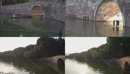 杭州西湖西泠桥烟雨江南4K视频素材高清在线视频素材下载