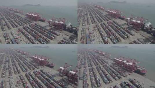 艇拍港口码头集装箱-上海洋山深水港高清在线视频素材下载