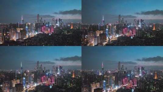 航拍广州傍晚视频 城市CBD高清在线视频素材下载