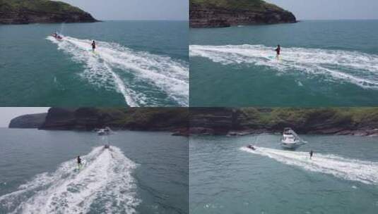 无人机拍游艇视频高清在线视频素材下载