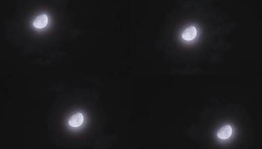 一轮明月划过夜空唯美风光延时拍摄高清在线视频素材下载