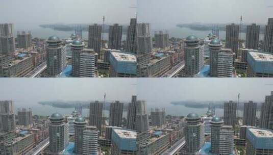 航拍湖北襄阳城市建设高清在线视频素材下载