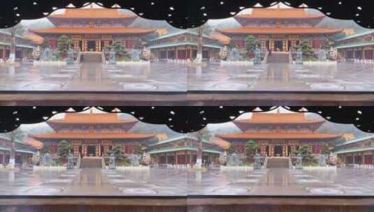 江西九江庐山脚下著名寺庙东林寺大雄宝殿高清在线视频素材下载