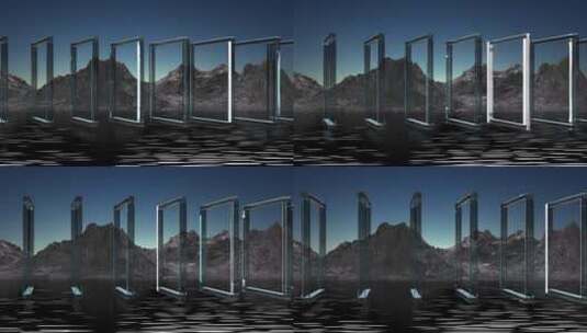 长方形门框抽象概念房地产广告C4D动画高清在线视频素材下载