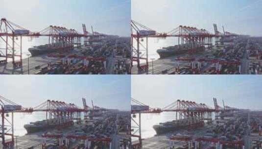 【4K】上海洋山深水港航拍高清在线视频素材下载