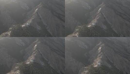 贺兰山区山脉航拍俯拍阳光地形山上景观自然高清在线视频素材下载
