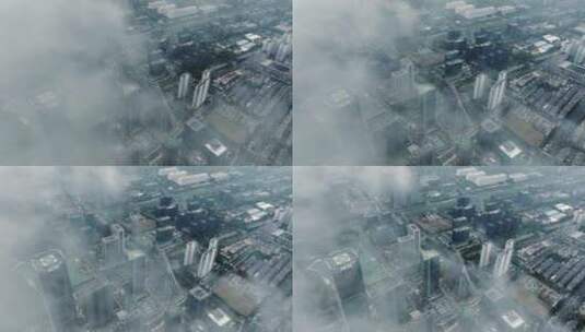 云层下的杭州余杭区未来科技城2高清在线视频素材下载