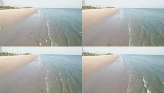 广西北海银滩海边沙滩航拍高清在线视频素材下载