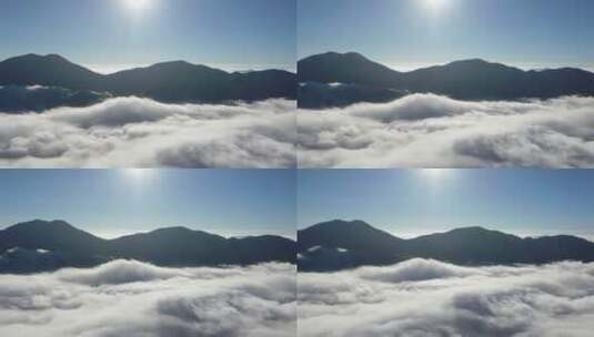 山峰云海延时航拍山水自然风光高清在线视频素材下载