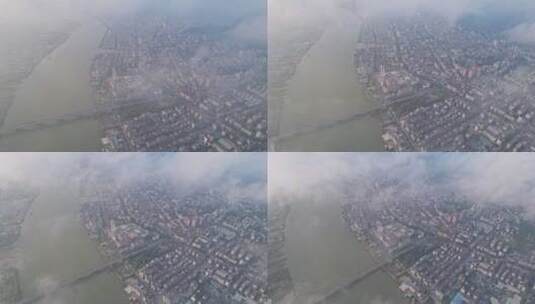 【4K超清】航拍城市日出朝阳平流雾纯净云海高清在线视频素材下载