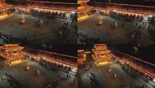 湘西龙山惹巴拉演出夜景高清在线视频素材下载
