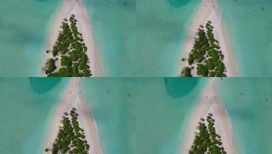 水上沙滩背景的空中全景高清在线视频素材下载