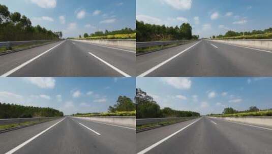 汽车行驶在高速公路上，第一视角高清在线视频素材下载