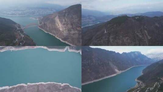 自然风景震撼长江三峡巫峡风光航拍视频高清在线视频素材下载