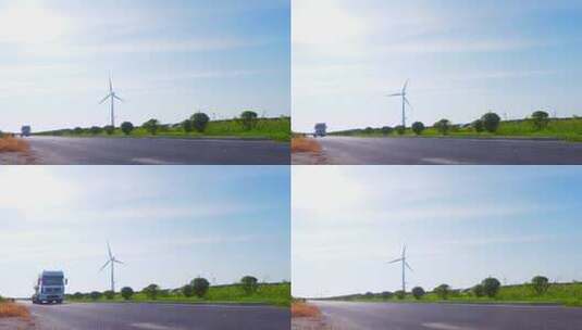 交通风车风能能源运输发电高清在线视频素材下载